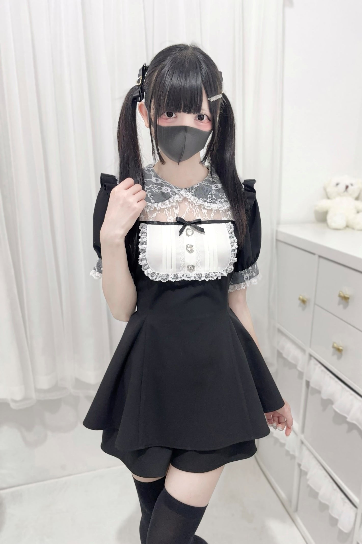 [pre-order] Lace Stitching Doll Collar Dress