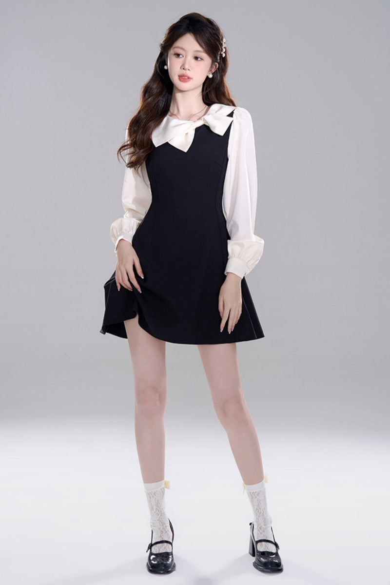 Black Waist Cinch Hepburn Dress