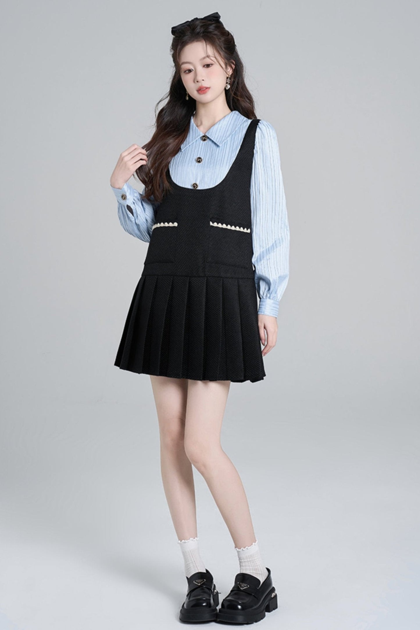 French Hepburn Pleated Doll Dress