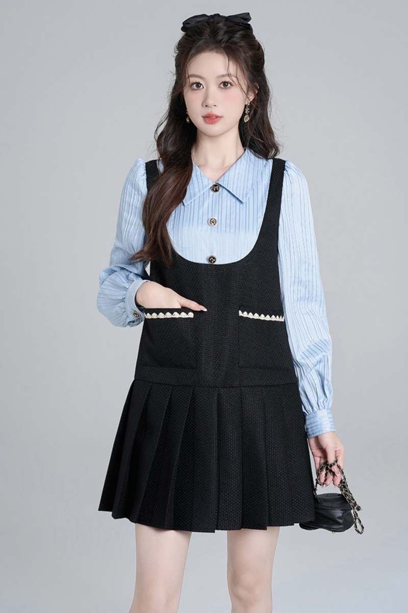 French Hepburn Pleated Doll Dress