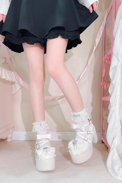 Japanese Block Heel Platform Shoes