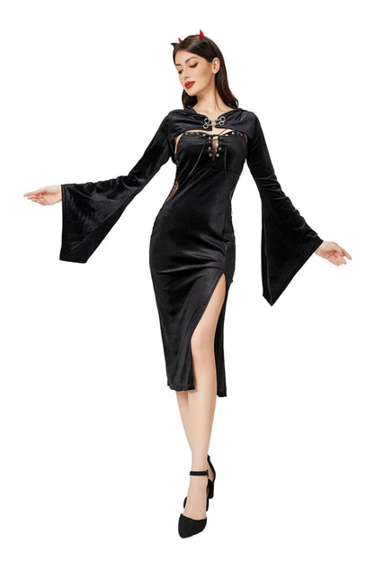 Gothic Witch Slit Cheongsam Dress