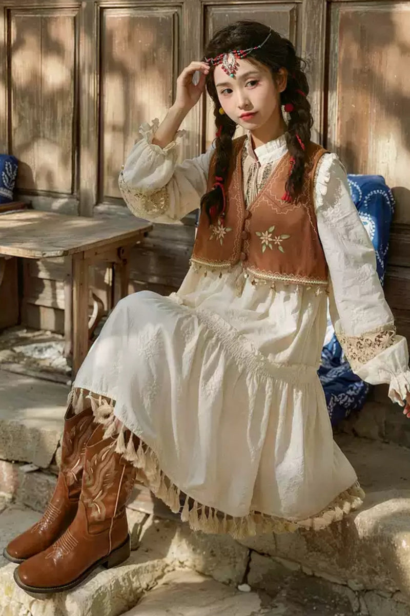 Resort Tassel Vest Dress Set