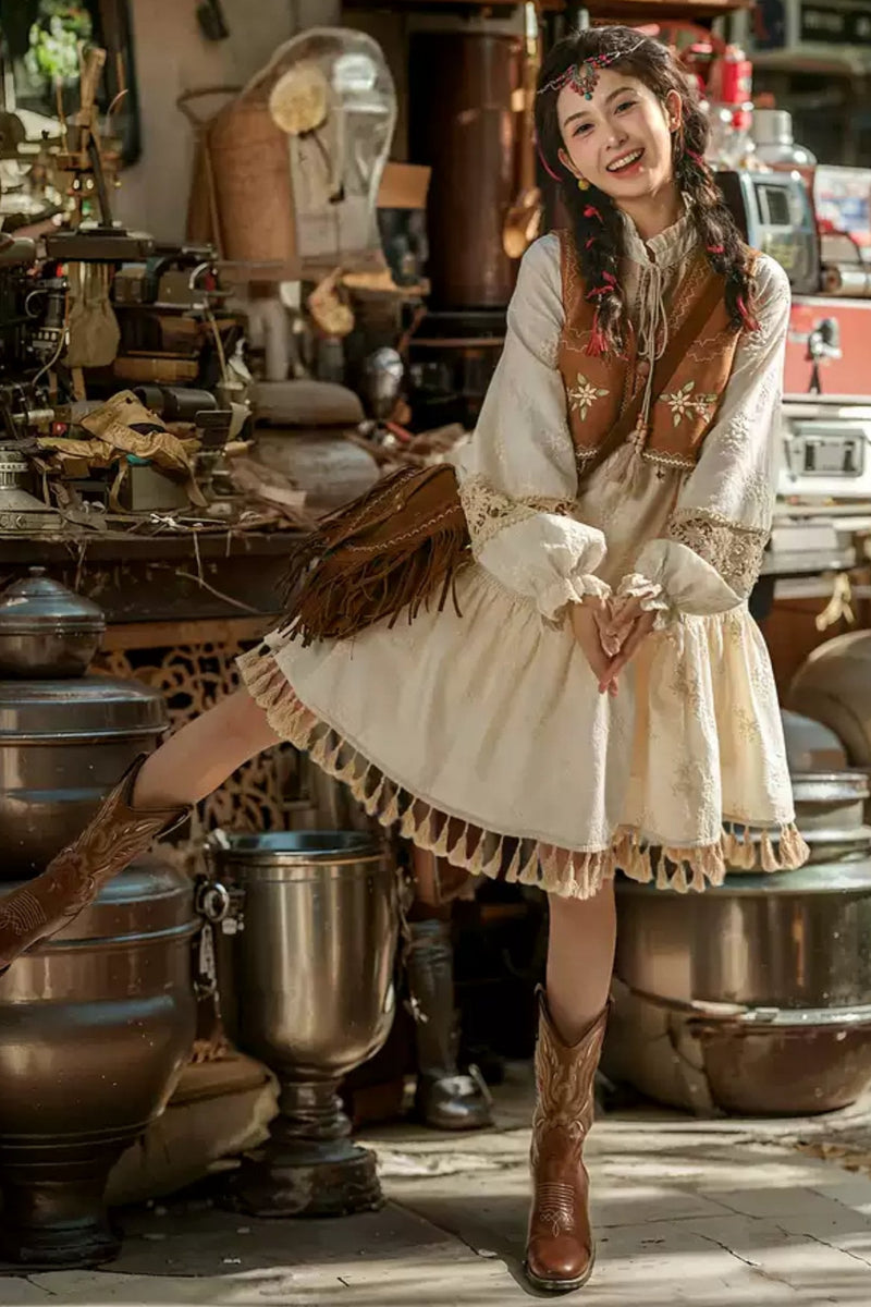 Resort Tassel Vest Dress Set