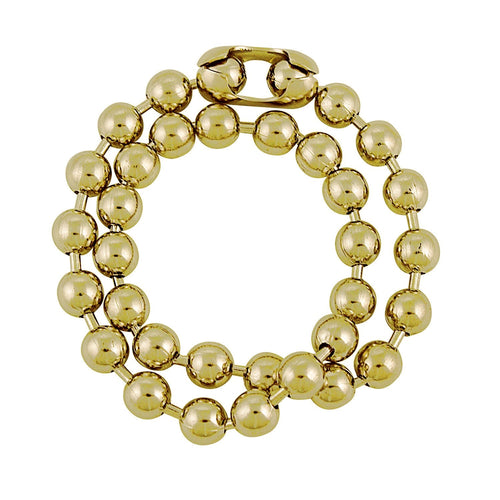 9.5mm Extra Large Gold Brass Ball Chain Necklace