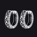 Sterling Silver Vine Celtic Huggie Hoop Earrings for