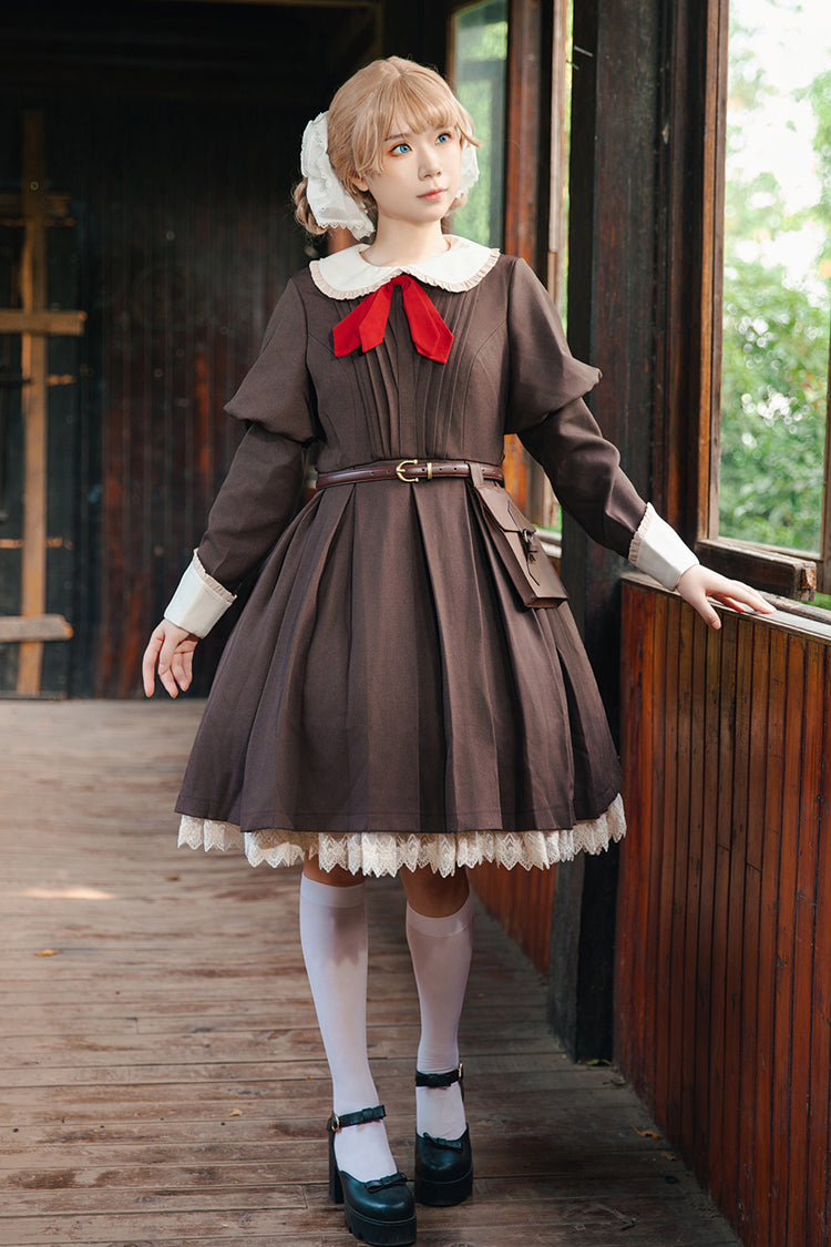[violent Maid] Long Puff Sleeves Bowknot Classic Lolita Dress 2 Colors
