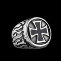 Black Flaming Cross Pattee Ring