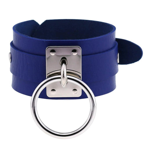 Black Leather Wristband / Bracelet for and / Rock Style Jewelry