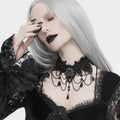 Black Chain Design Broad Lace Gothic Choker