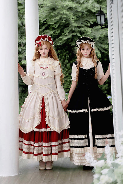 Red [lily] Multi-layered Ruffle Lace Classic Lolita Jsk Dress