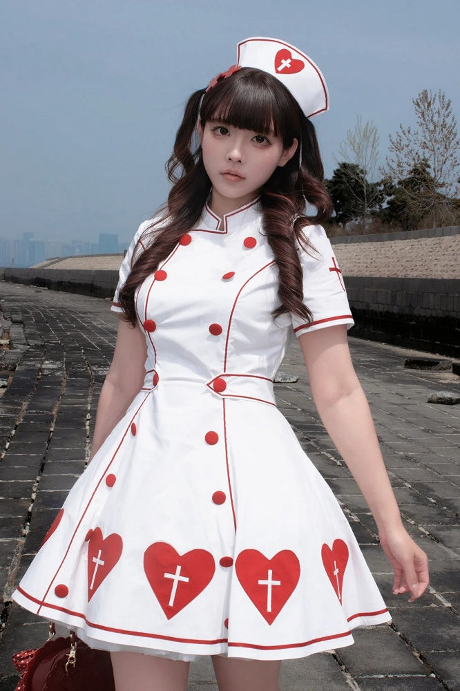 [pre-order Deadline: May 4] Heart Cross Nurse Cosplay Lolita Dress