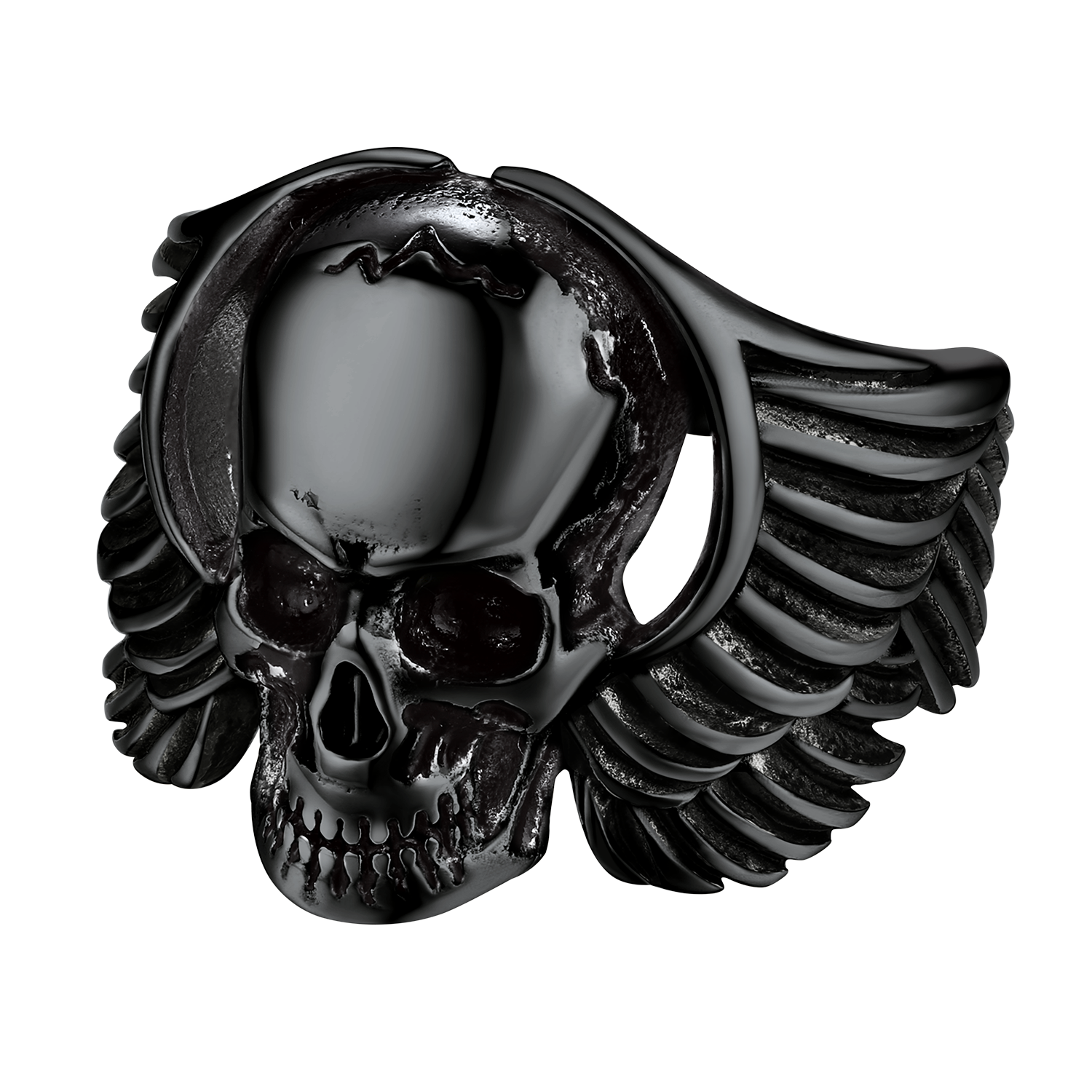 Biker Wings Skull Stainless Steel Ring for