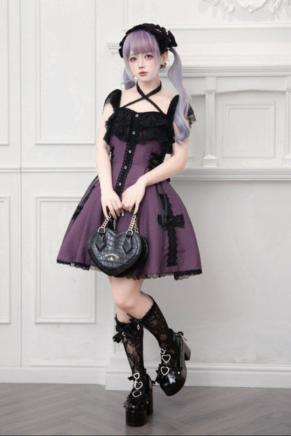 [reservations] Gothic Dark Mine Lace Flying Sleeve Dress + Choker
