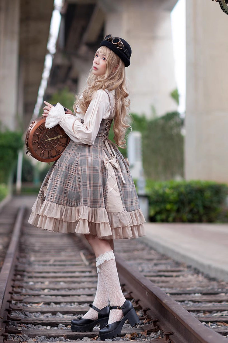 Multi-color Backlight Memoirs Slim Bowknot Sleeveless Ruffle Classic Lolita Dress