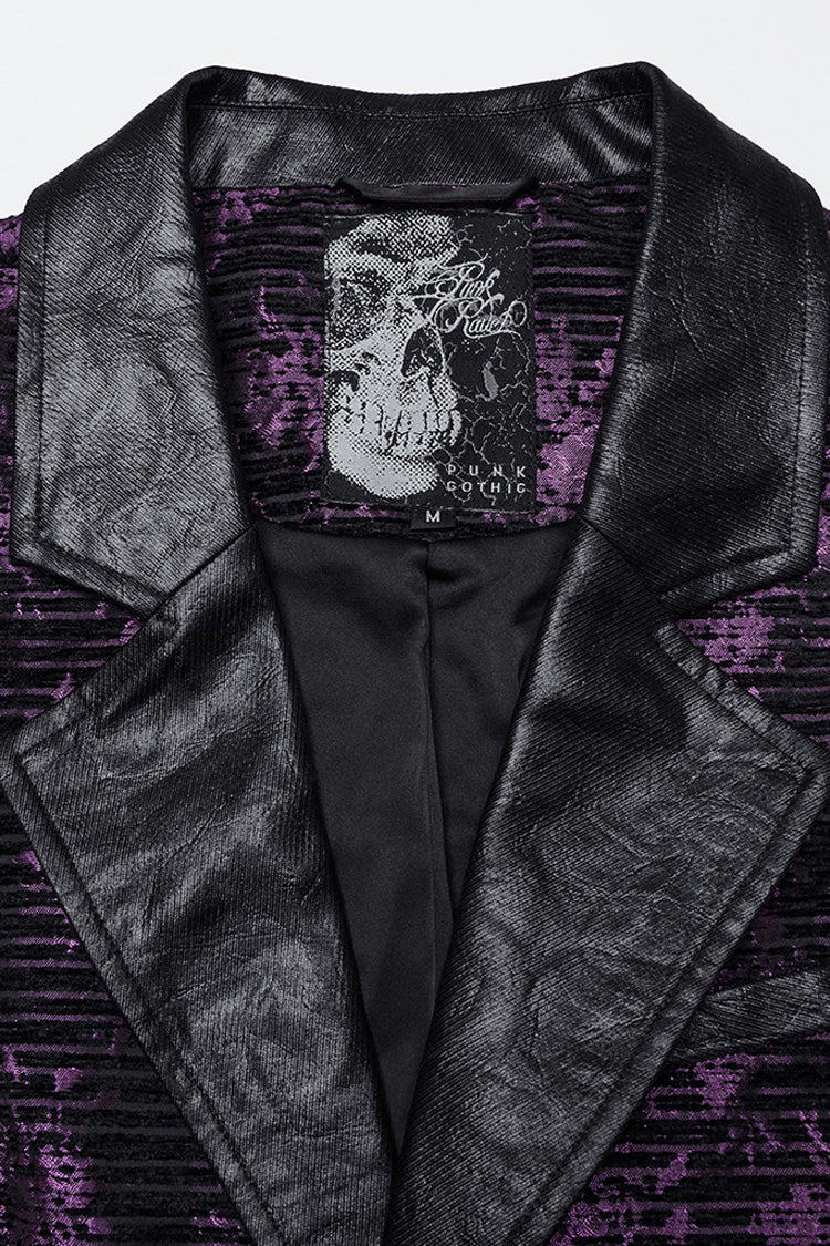 Violet V Collar Sleeveless Print Skull Buckle Gothic Vest