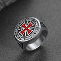 Red Knights Templar Cross Ring for