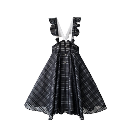 Long Checked Sass Skirt + Shirt + Ribbon