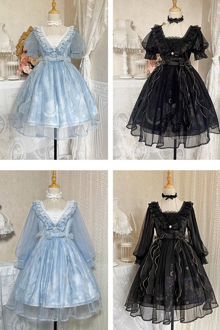 Planet Butterfly Print Bowknot Classic Gothic Lolita Dress 2 Colors