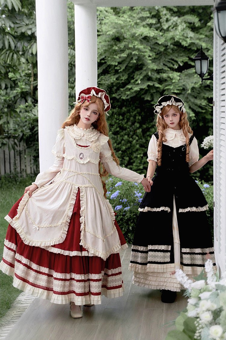 Red [lily] Multi-layered Ruffle Lace Classic Lolita Jsk Dress