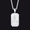 Viking Rune Odin Dog Tag Pendant Necklace for