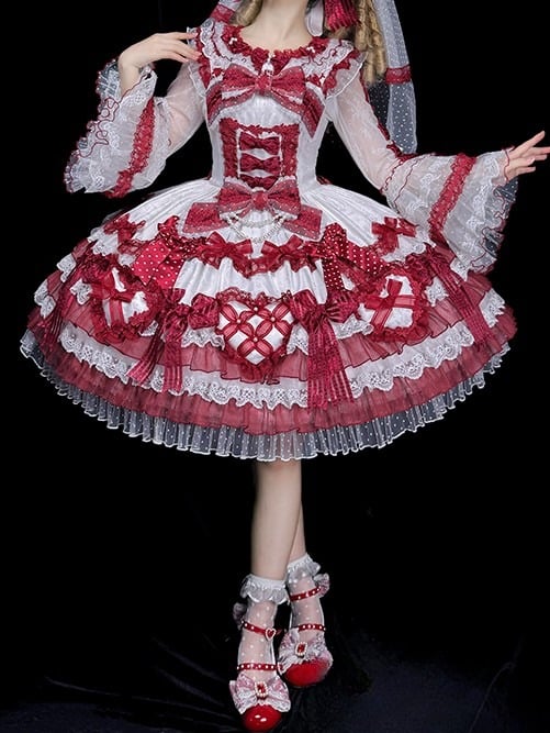 [pre-order Deadline: April 3] Pure Sweet Rose Fantasy Tiered Lolita Dress