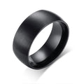 Classic Black Stainless Steel Ring / 8mm Matte Finish Engagement Ring / Cool Rings