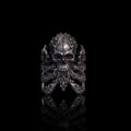 Cracked Skull Eight Tentacles Sterling Silver Gothic Ring