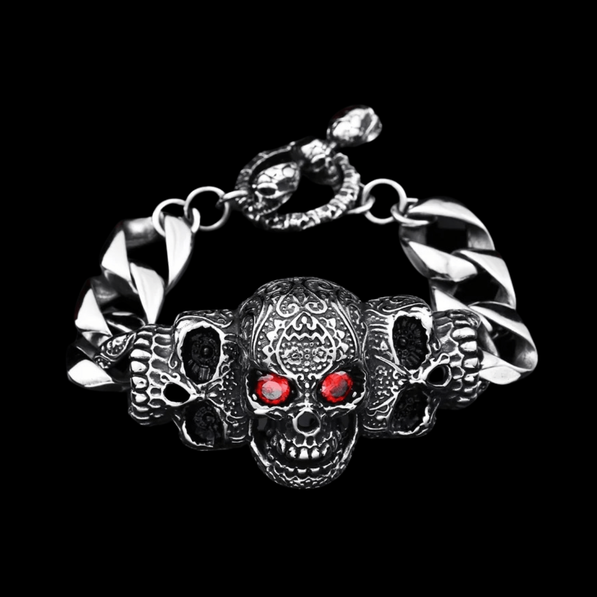 Crimson Eye Skull Bracelet