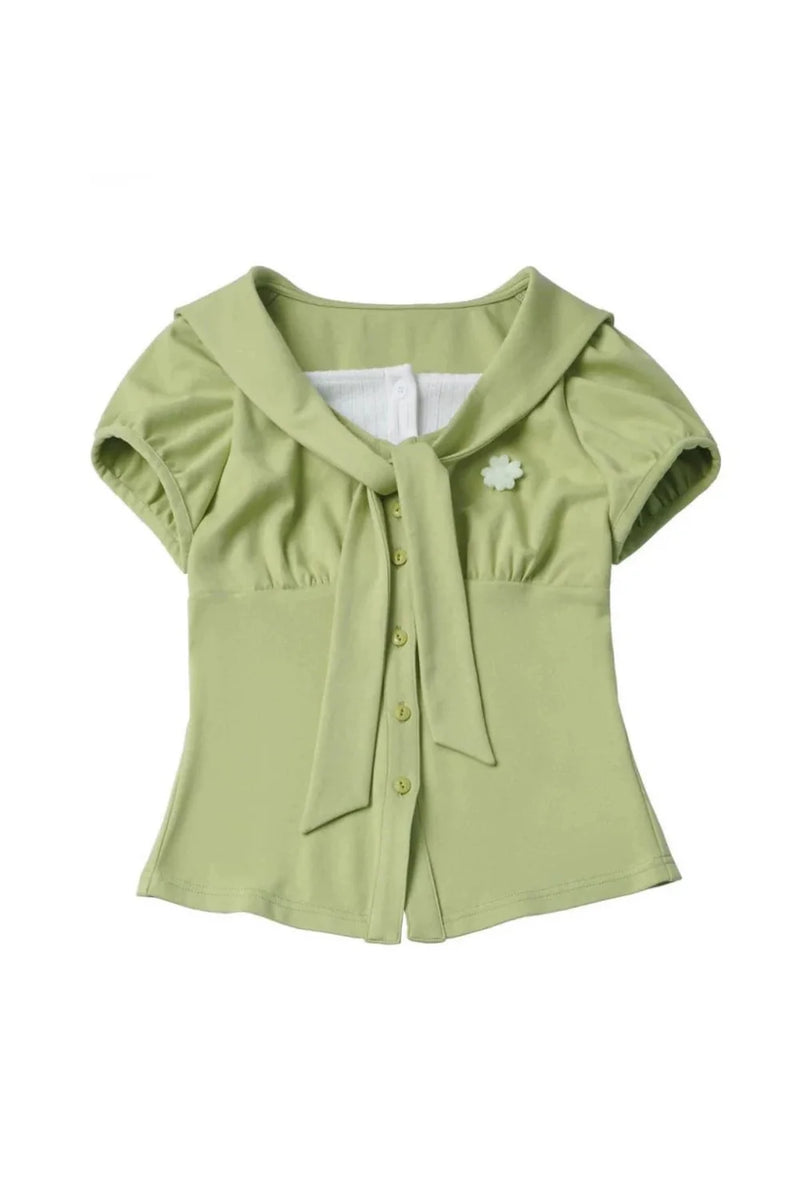 Lucky Clover Green Plaid Summer Set