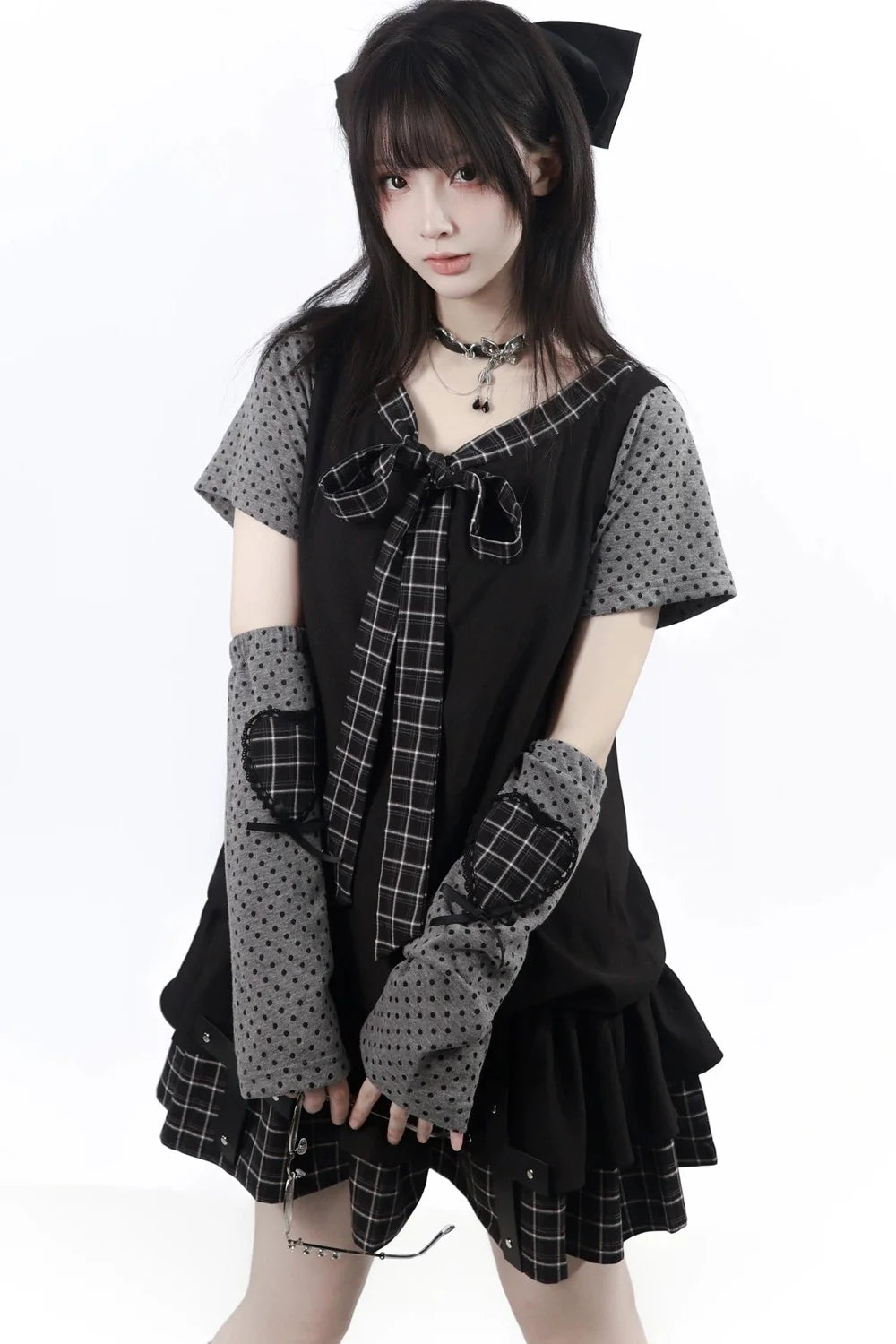 Cross Checked Doll Dress + Top + Skirt