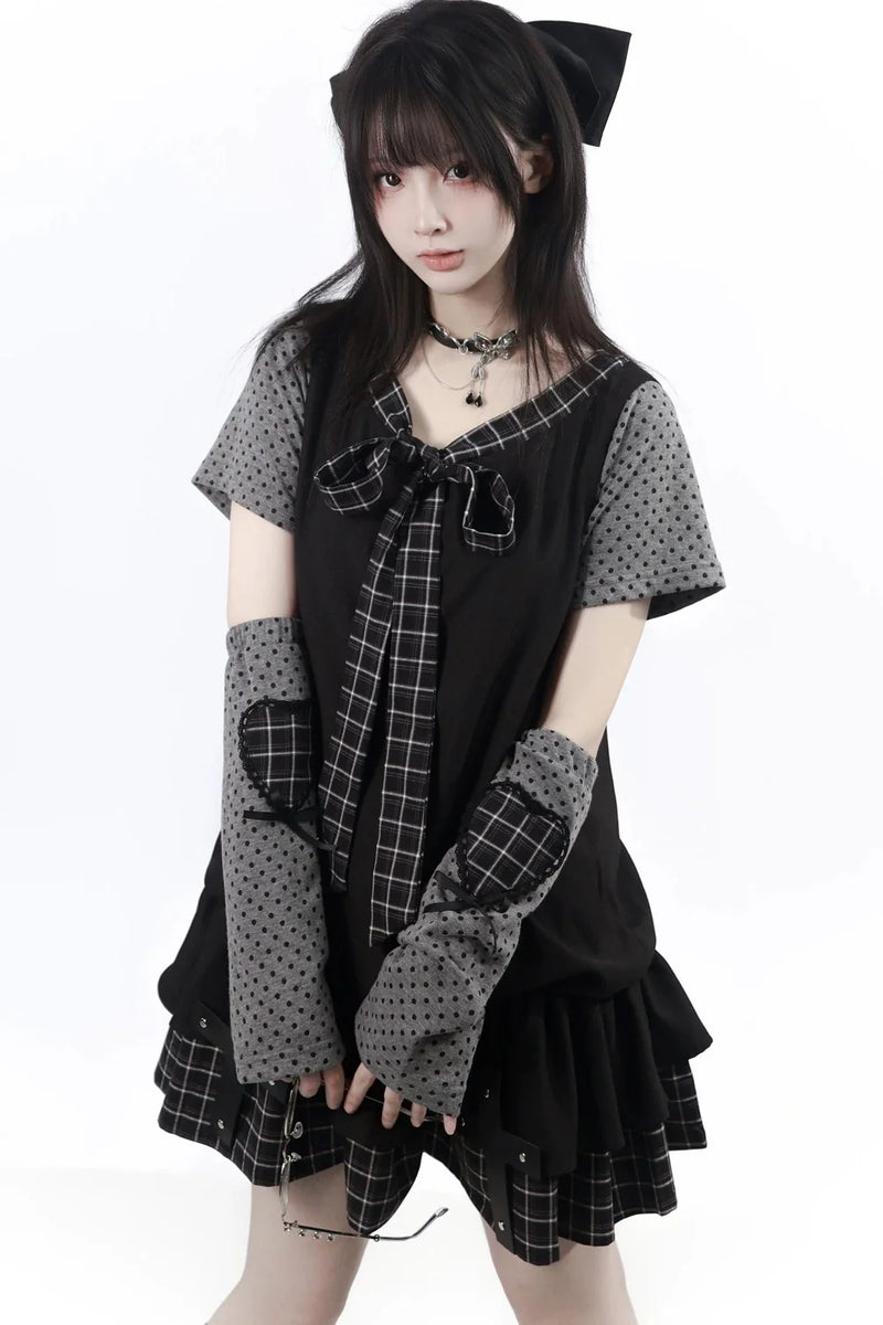 Cross Checked Doll Dress + Top + Skirt