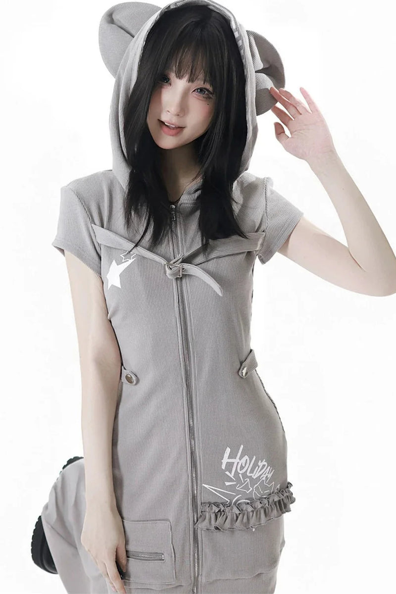 Koala Ribbed Summer Dress + Top + Skirt + Leg Warmers