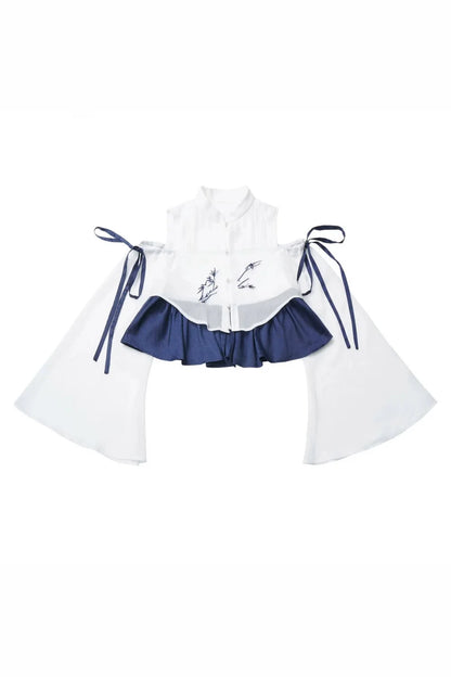 Subcultural Modern China Top + Pants + Off-shoulder Shirt + Skirt