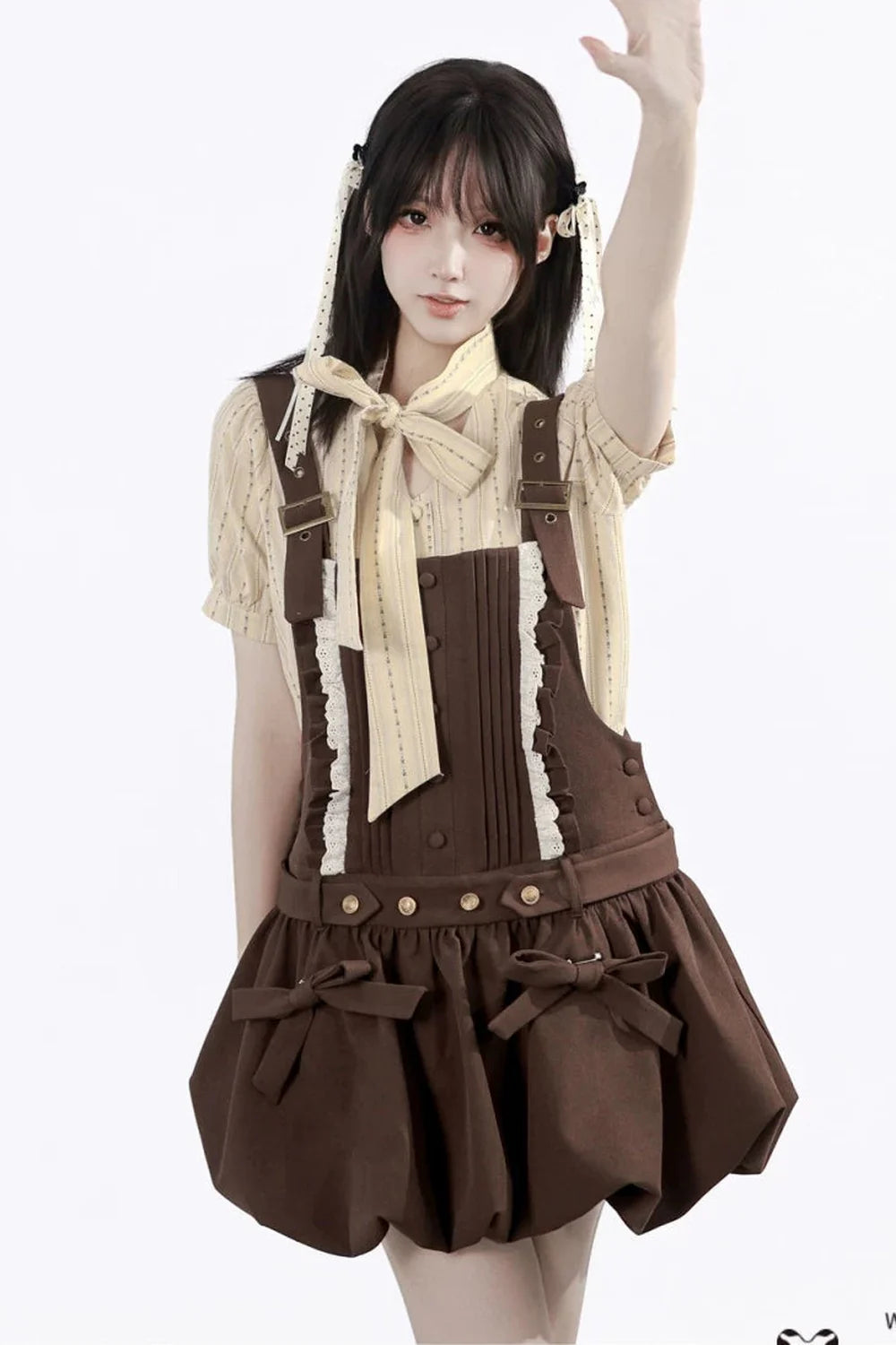 Midsummer Night Lace-up Blouse + Suspender Skirt + Leg Warmers