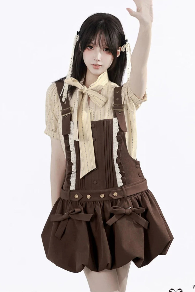 Midsummer Night Lace-up Blouse + Suspender Skirt + Leg Warmers