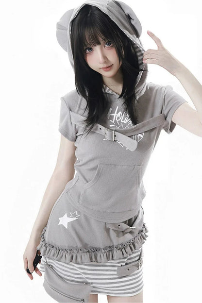 Koala Ribbed Summer Dress + Top + Skirt + Leg Warmers