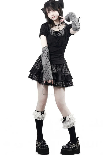 Cross Checked Doll Dress + Top + Skirt