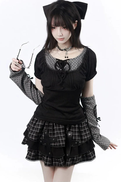 Cross Checked Doll Dress + Top + Skirt