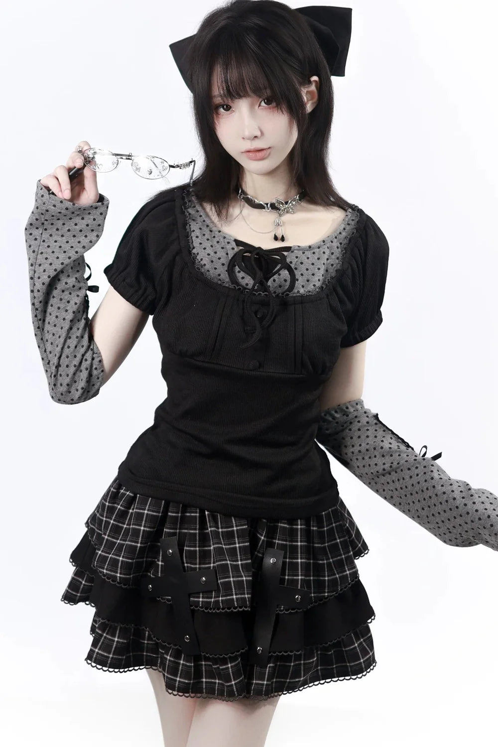 Cross Checked Doll Dress + Top + Skirt