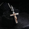 Crucifixion of Jesus Copper-set Zircon Cross Pendant