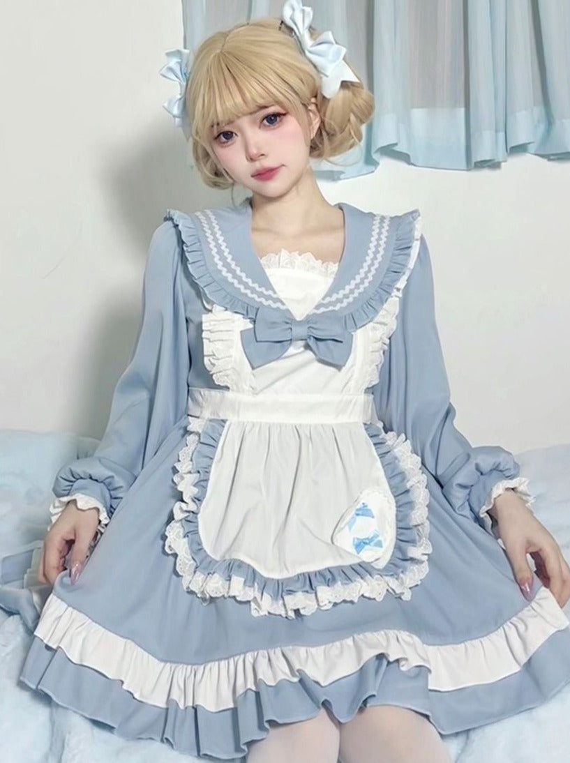 Sweet College Style Sailor Maid Lolita Dress