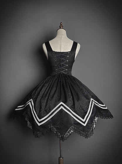 [pre-order Deadline: April 23] Dawnbreaker Gothic Jacquard Military Bustier Suspender Dress