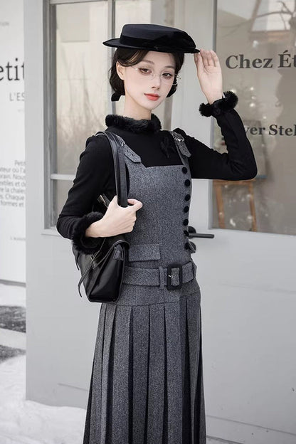 Grey [letters & Poems · Grace] Ruffled Daily Classic Lolita Jsk Dress 2 Versions