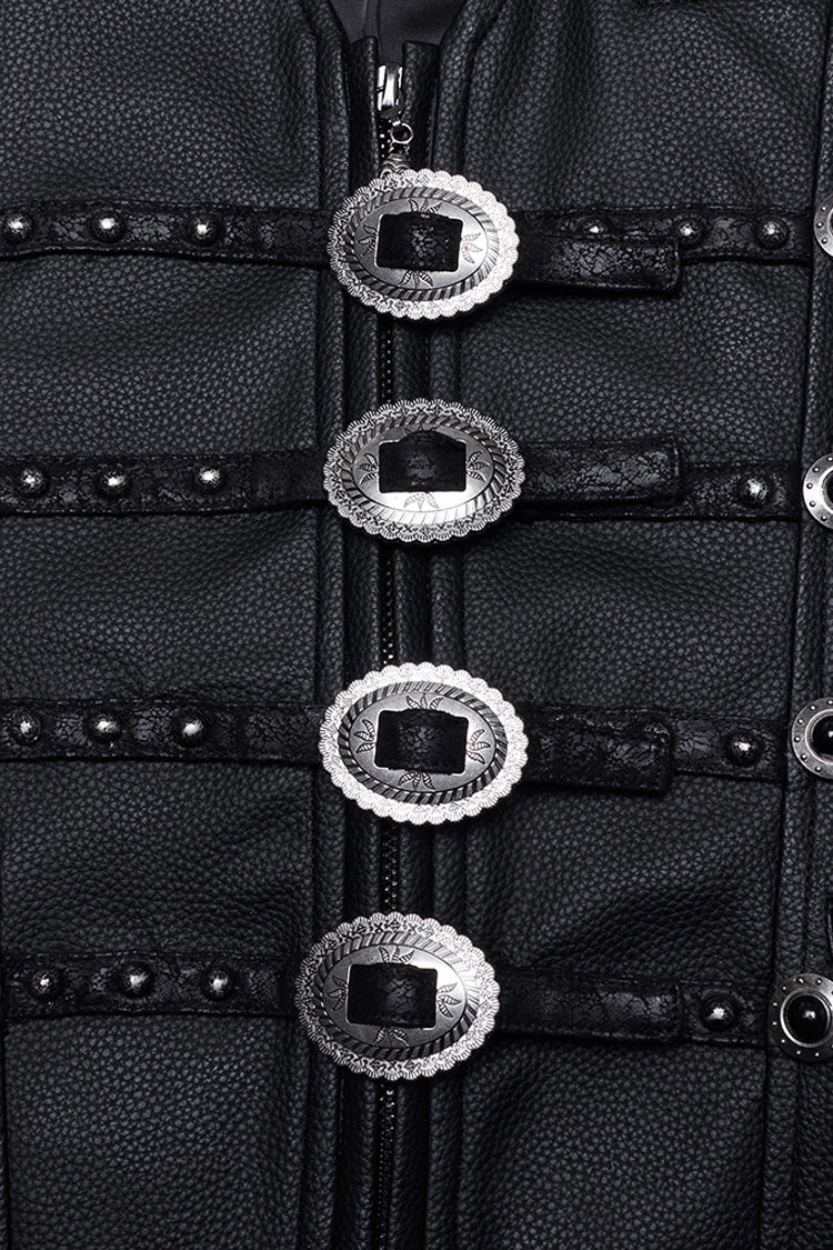 Black Rivet Buckle Gothic Vest