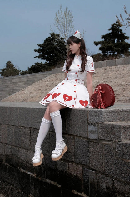 [pre-order Deadline: May 4] Heart Cross Nurse Cosplay Lolita Dress