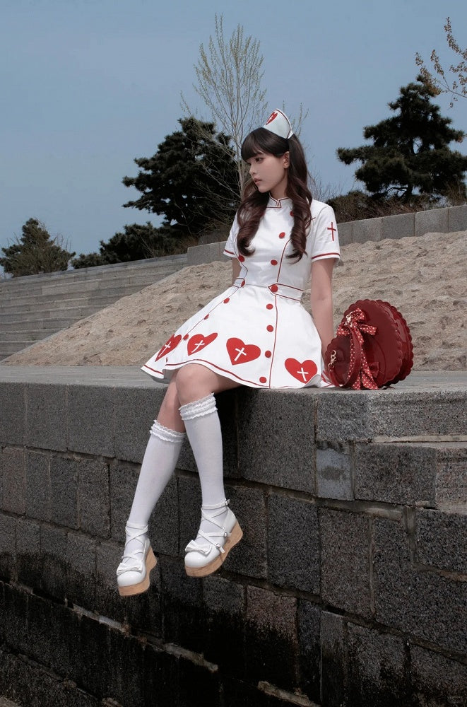 [pre-order Deadline: May 4] Heart Cross Nurse Cosplay Lolita Dress