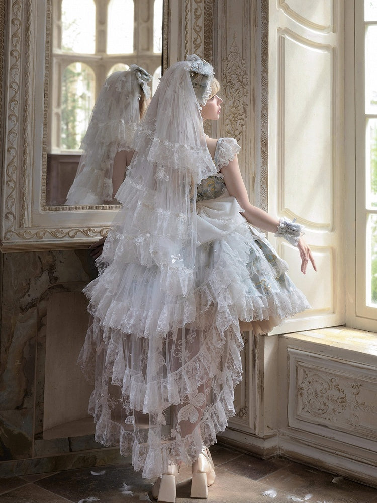 [pre-order Deadline: May 13] Blue/white/light Green Butterfly Fantasy Dress + Complete Set