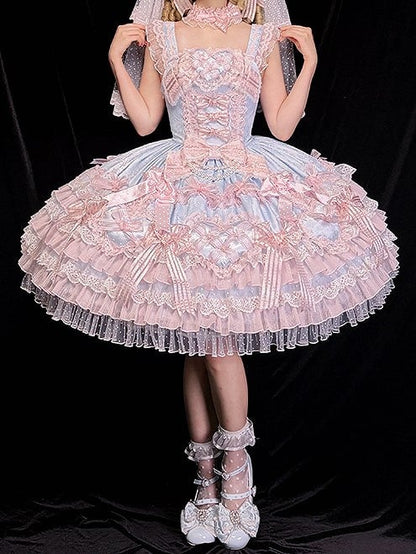 [pre-order Deadline: April 3] Pure Sweet Rose Fantasy Tiered Lolita Dress