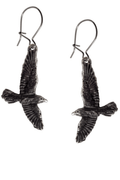 Dark Raven Earrings With Winged Design for Gothic Style